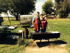 The Grillmasters... Bro Wes  Hirshhorn, Kelly Snell, and the ring leader - Bro Chuck Wyant